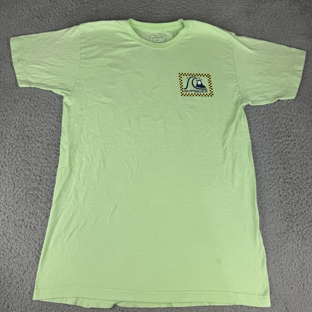 Quiksilver T Shirt Big Logo Green Men's Size Medium